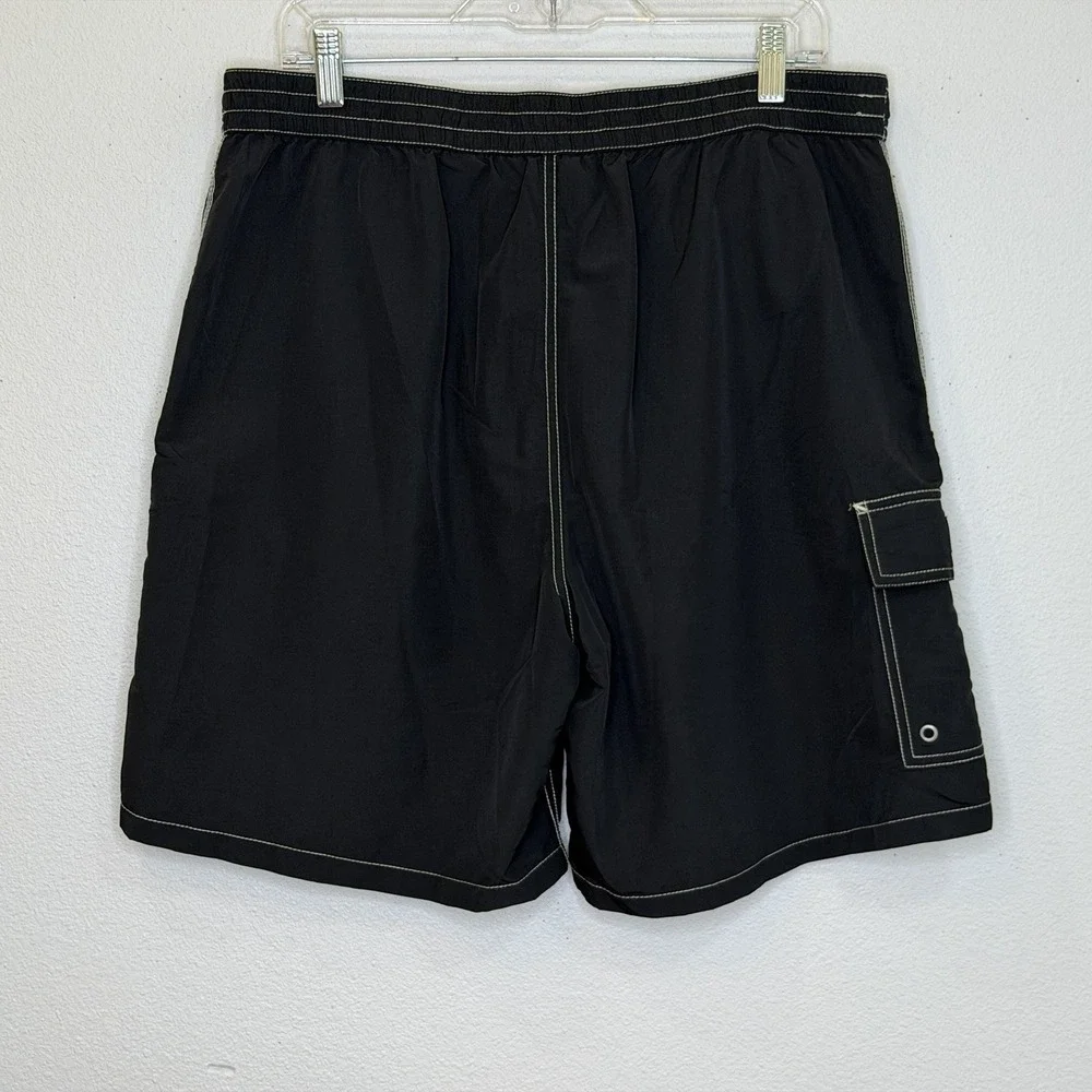 Polo Ralph‎ Lauren Swim Trunks Mens Sz Large Black Cargo Pocket Preppy READ